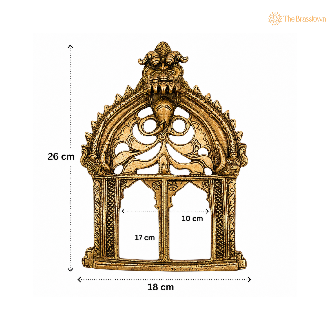 Antique Brass Arch Frame with Serpent Motif 10.5 Inch