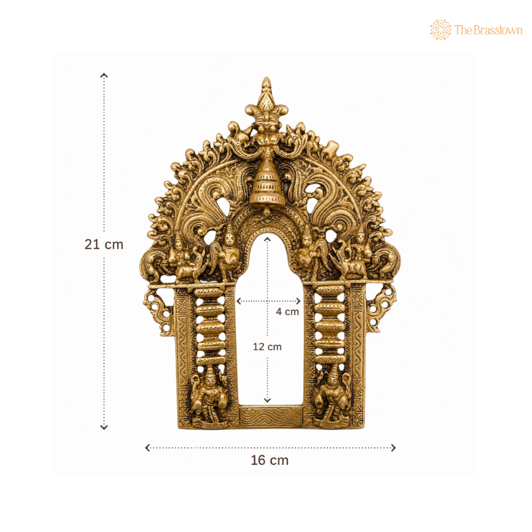 Intricately Designed Traditional Brass Temple Arch Frame 8.5 Inch