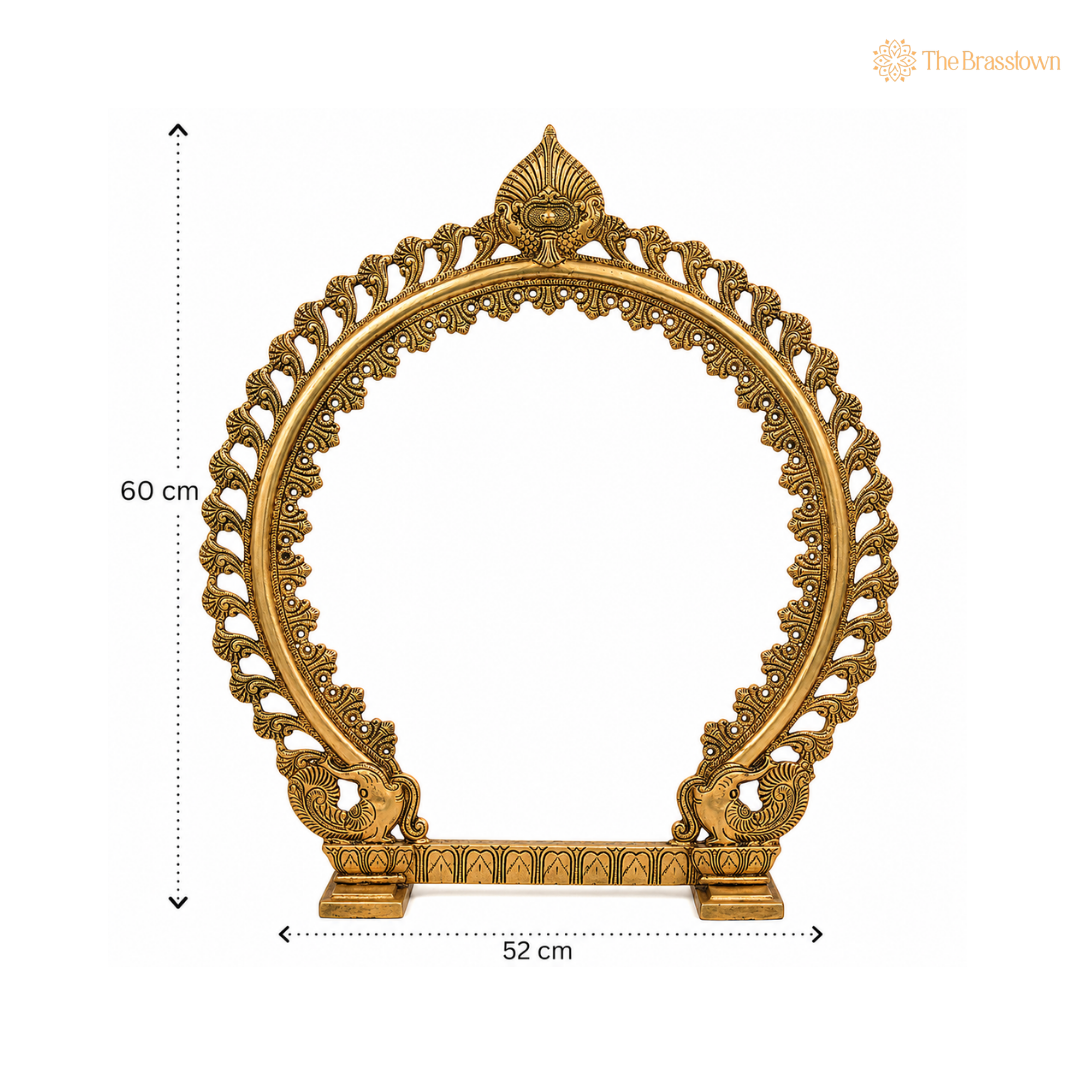Traditional Brass Leaf Motif Arch Frame 9 Inch