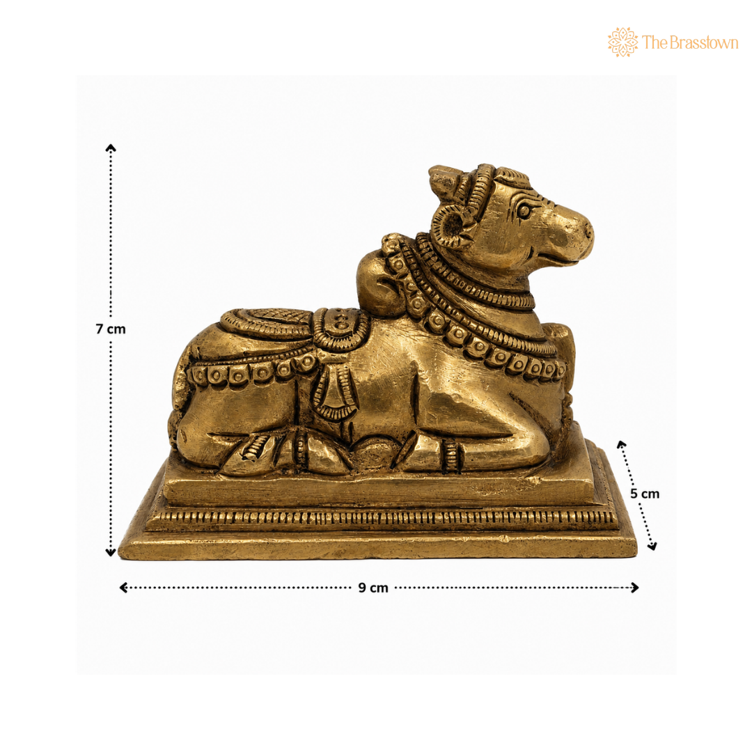 Traditional Brass Nandi Statue 3 Inch