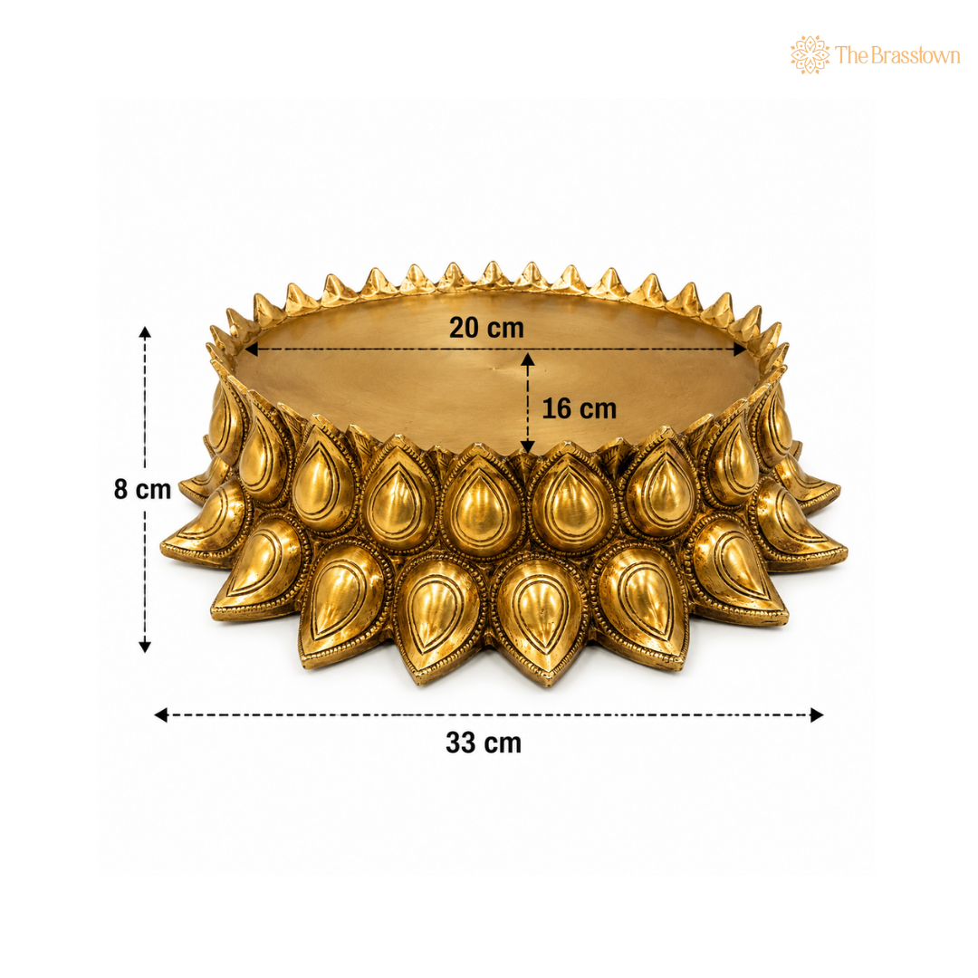 Brass Lotus Design Stand – A Symbol of Purity and Elegance 3 Inch