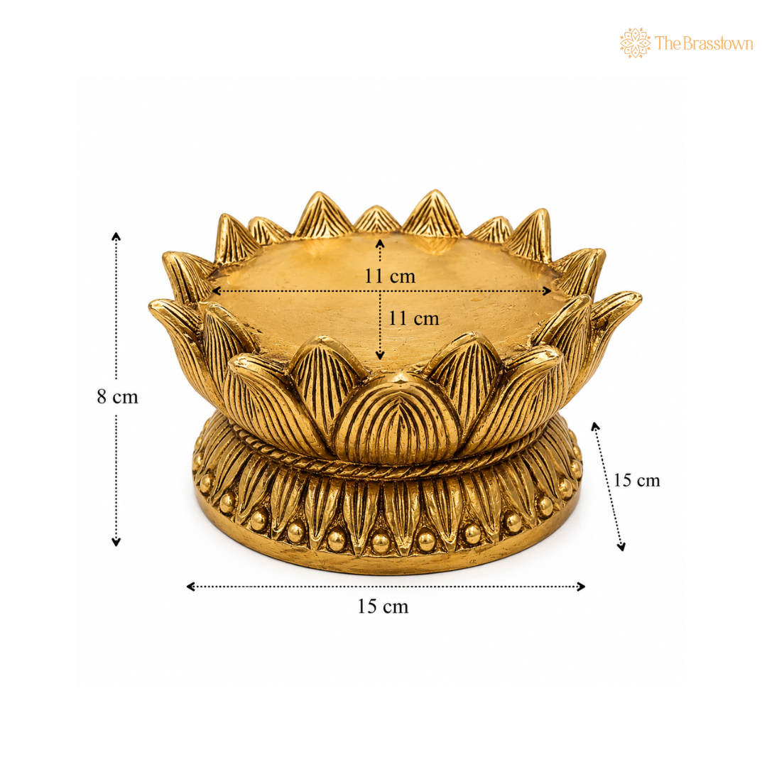 Brass Lotus Base – A Symbol of Purity and Serenity 3 Inch