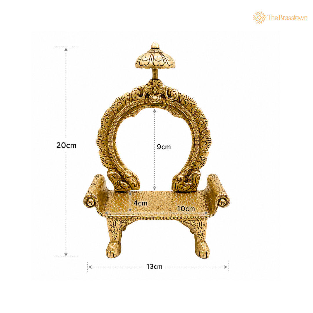 Exquisite Brass Throne with Arch Design 8 Inch