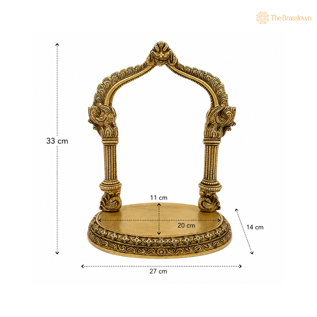 Brass Arch Frame with Ornate Pillars 13 Inch