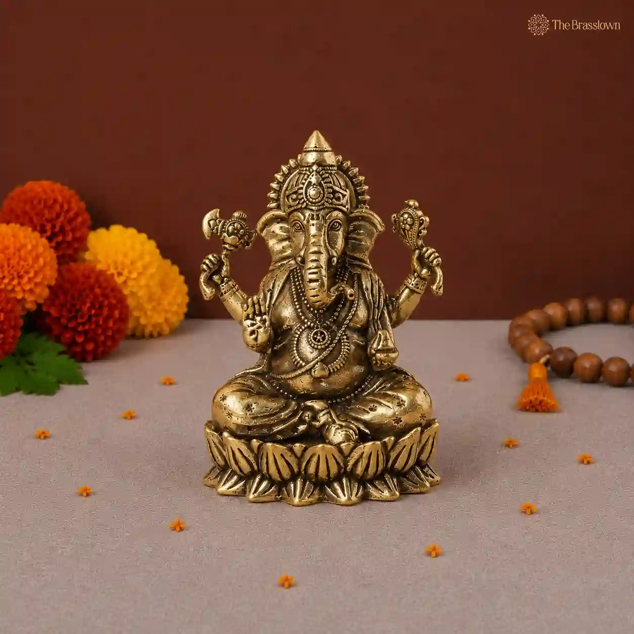 Brass Lord Ganesha Idol 2 Inch