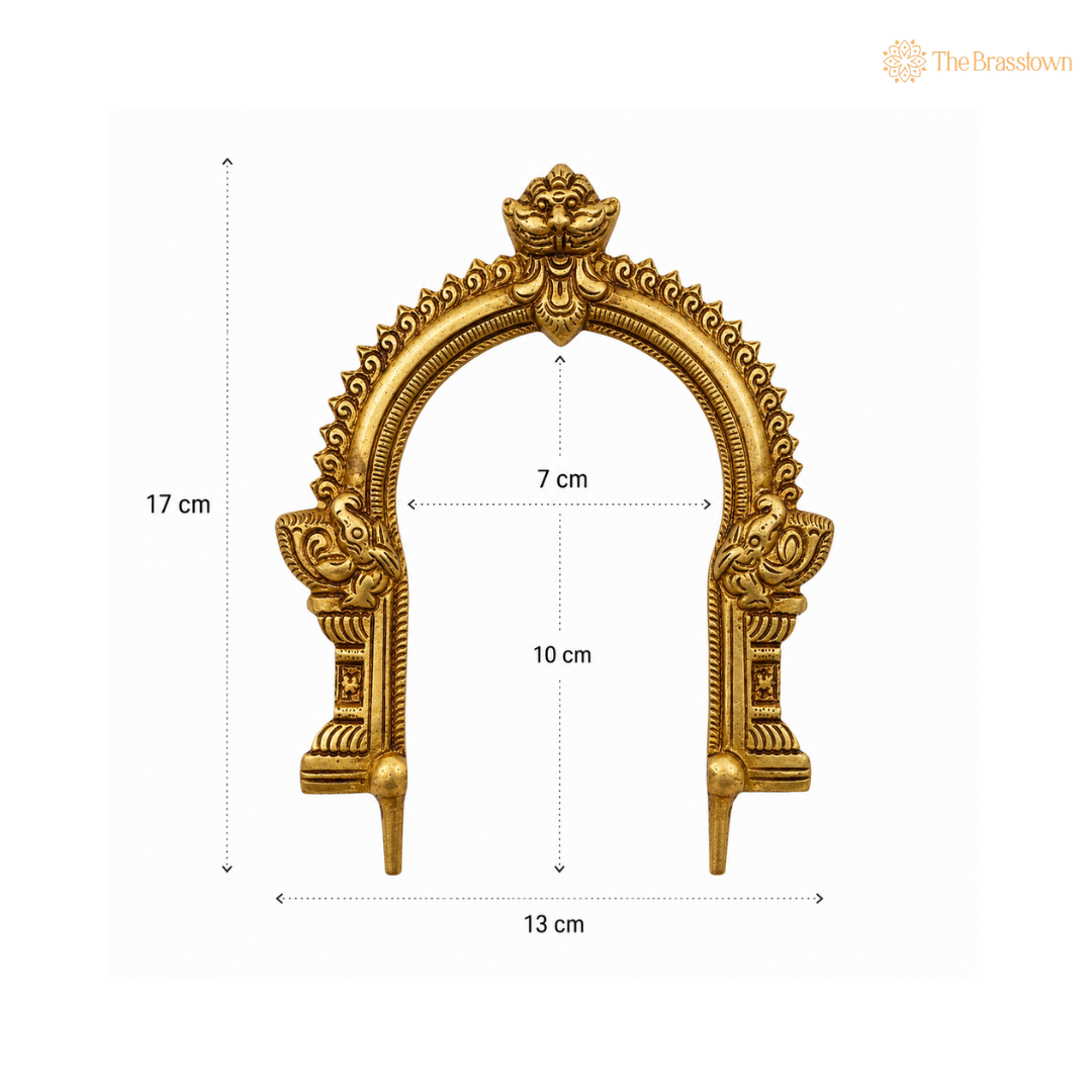 Brass Prabhavali Arch Frame β Traditional Wall Hanging Prabhawali for Home Temple & Puja DΓ©cor 6.5 Inch