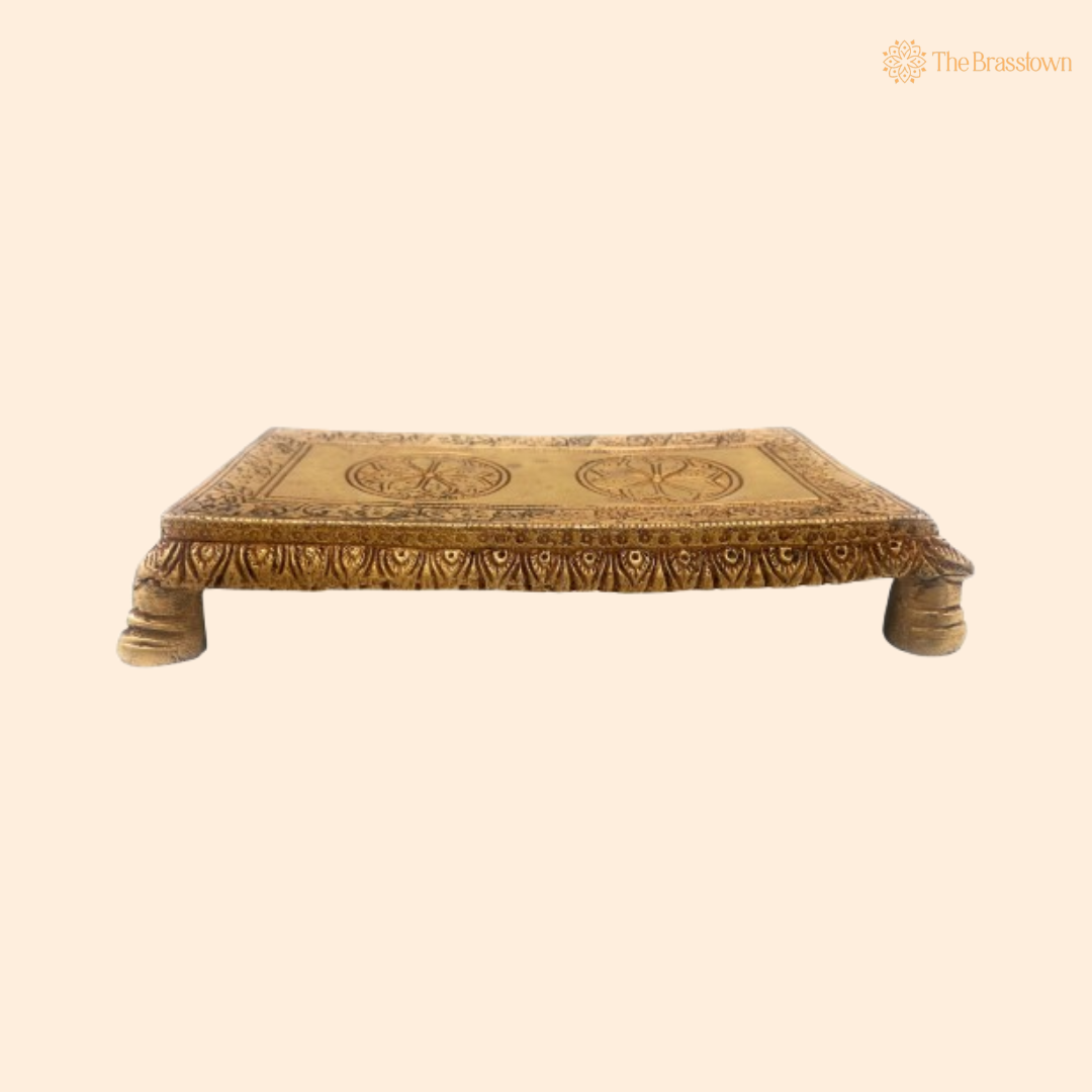 Traditional Brass Pooja Pedestal 1 Inch