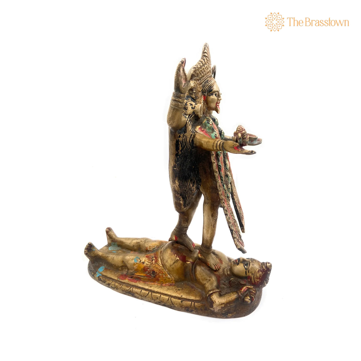 Handcrafted Brass Mahakali Durga Idol – Kalika Devi, Chamundeshwari for Puja, Home Mandir & Décor 11.5 Inch 2