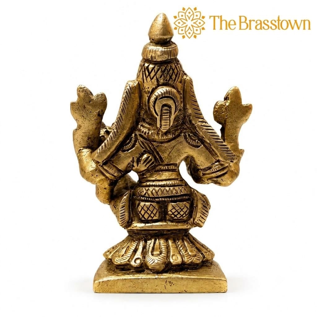 Brass Lakshmi Narasimha Idol – Traditional Narahari Swamy Murti for Pooja, Home Mandir, Spiritual Décor & Gifting 2.5 Inch