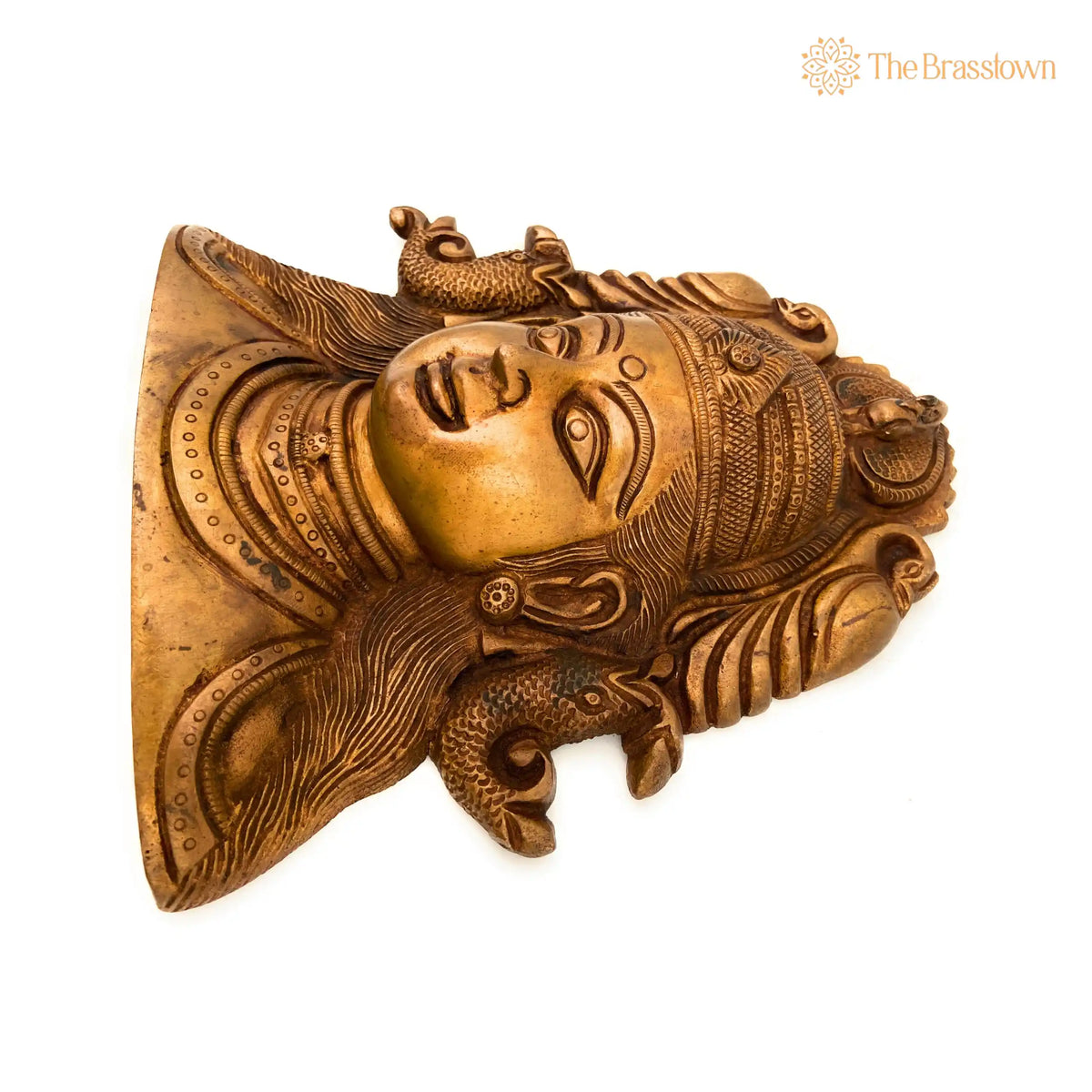 Brass Parvati Head Idol – Handcrafted Décor & Gifting 8.5 Inch 2