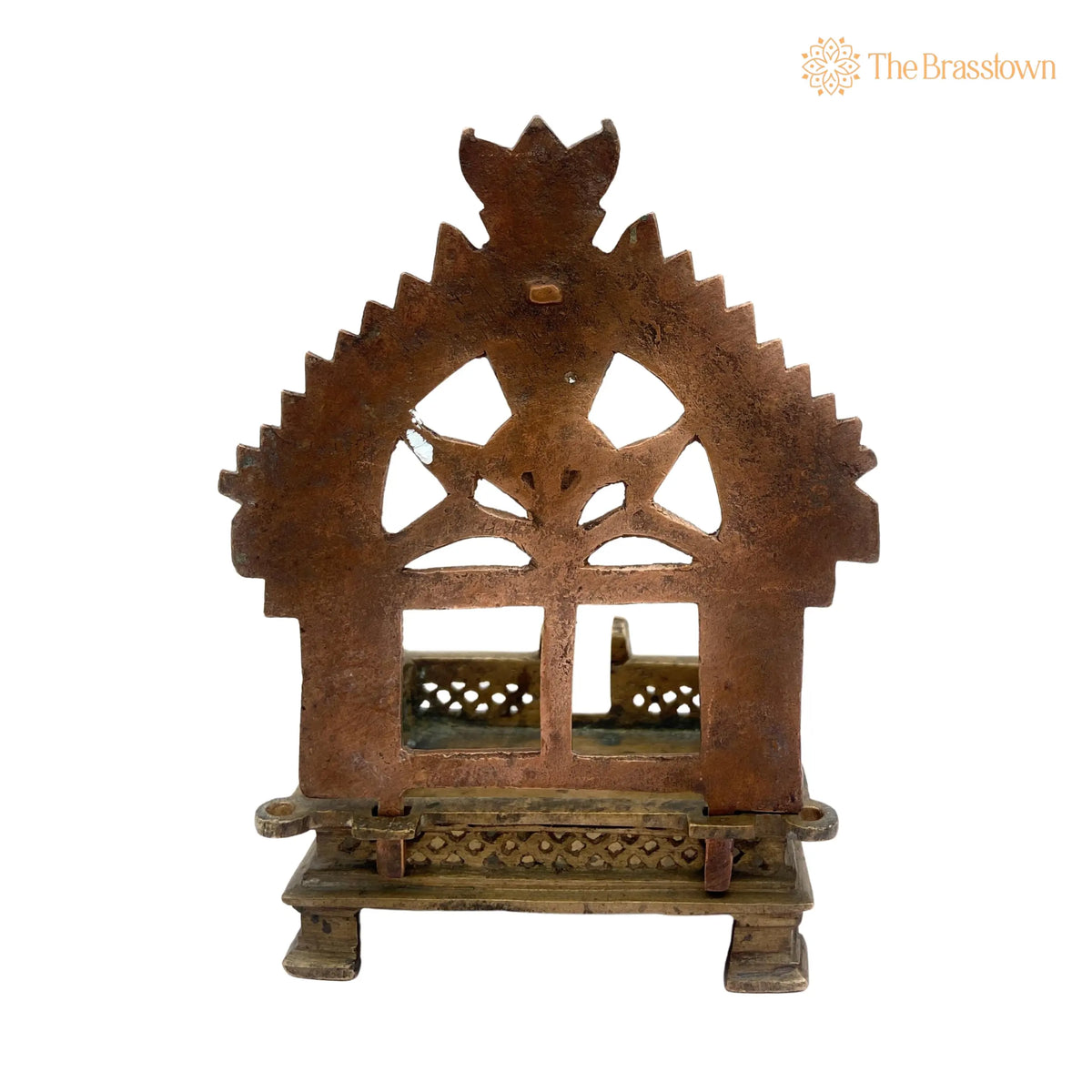 Handcrafted Brass Pooja Chowki – / Puja Peetham / Bajot / Peeta / Sinhaasan 7 Inch 4