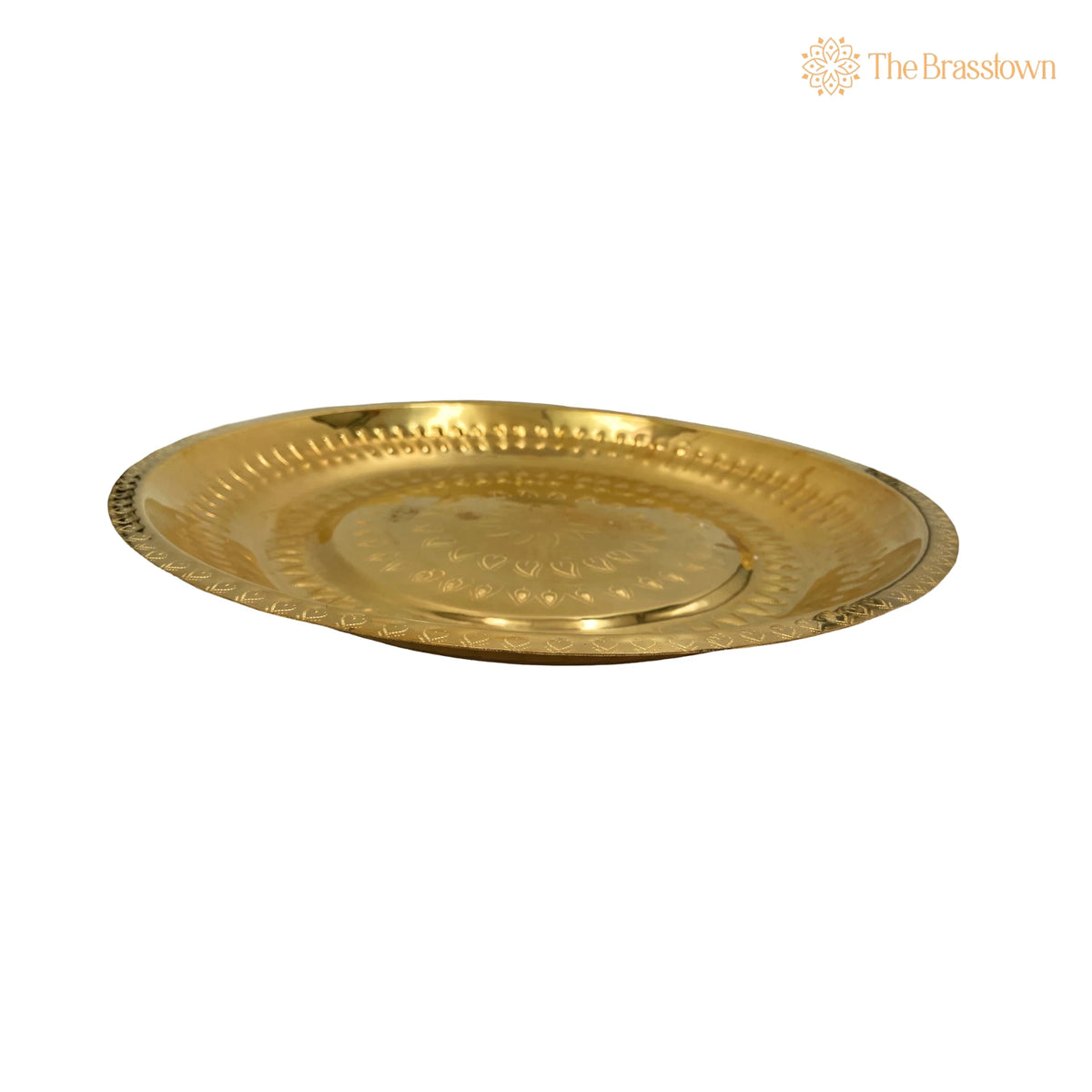 Brass Pooja Thali – Handcrafted Traditional Tableware for Dining, Puja & Gifting 15.35 Inch 2
