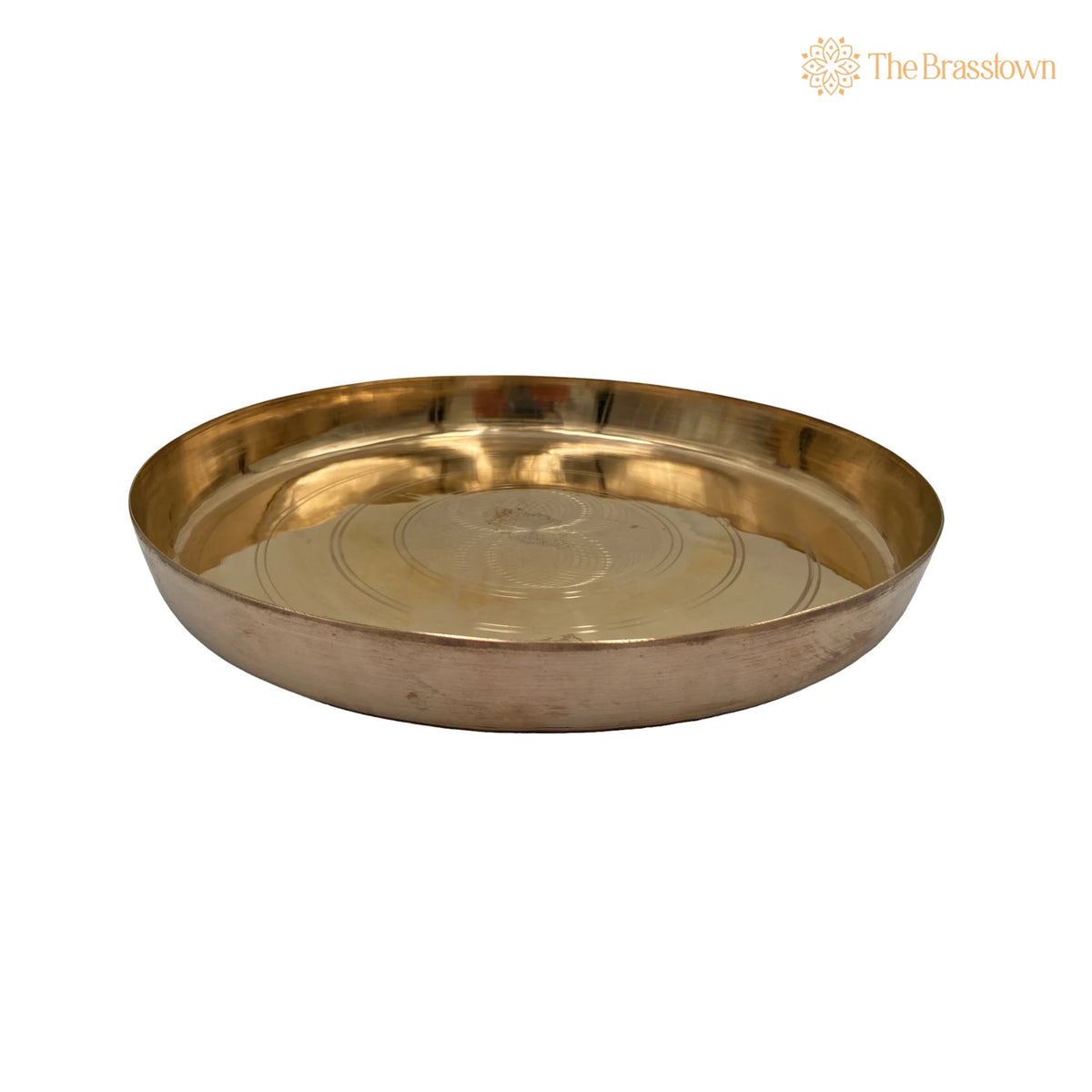 Traditional Pure Brass Dinner Plate (Peetal Thali – Handcrafted Pittala Bhojan Plate for Dining, Puja & Gifting 11.42 Inch 5
