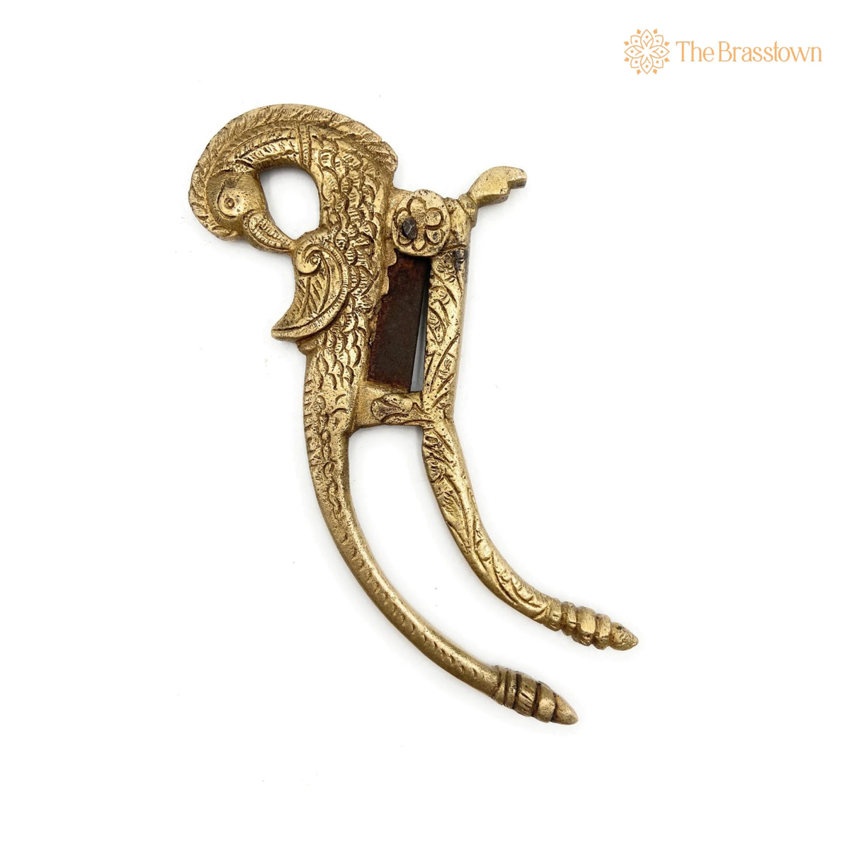 Handcrafted Brass Sarota Nut Cutter – Traditional Peetal Supari Cutter, Antique Pitala Betel Nutcracker for Home Décor & Gifting 7 Inch 2