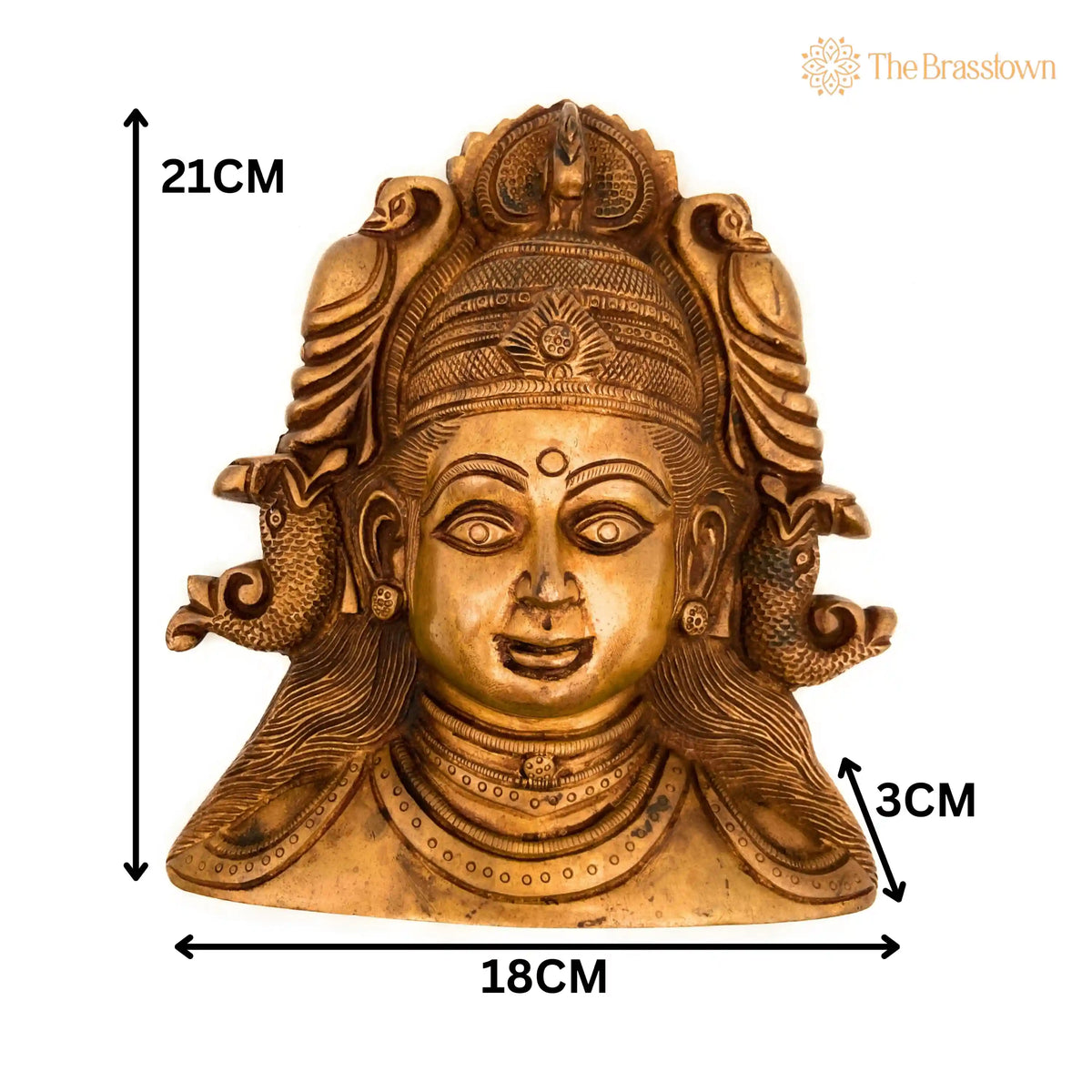 Brass Parvati Head Idol – Handcrafted Décor & Gifting 8.5 Inch 3