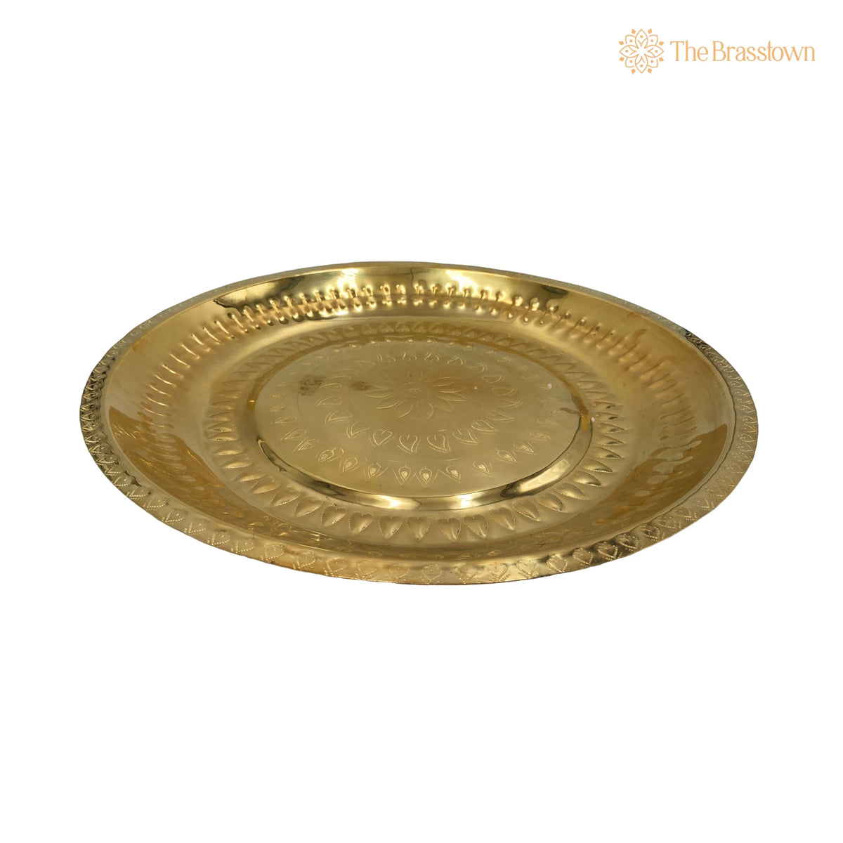 Brass Pooja Thali – Handcrafted Traditional Tableware for Dining, Puja & Gifting 15.35 Inch 4