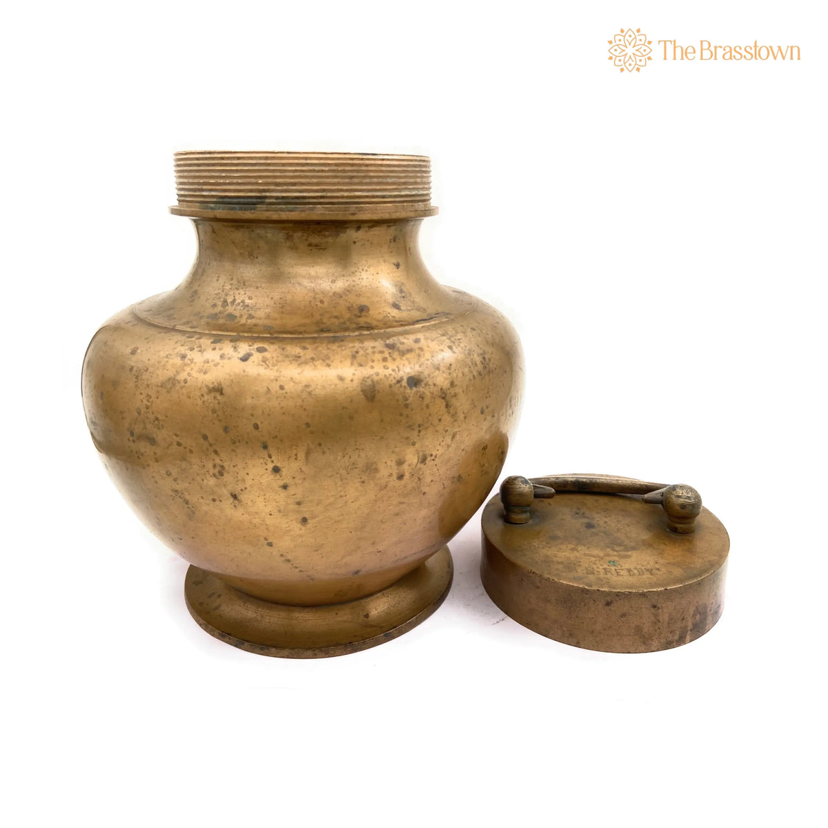 Brass Antique Kamandal – Handcrafted Brass Stoup, Gangajali With 2 Litre Capacity for Puja Rituals & Home Mandir 10.5 Inch 5