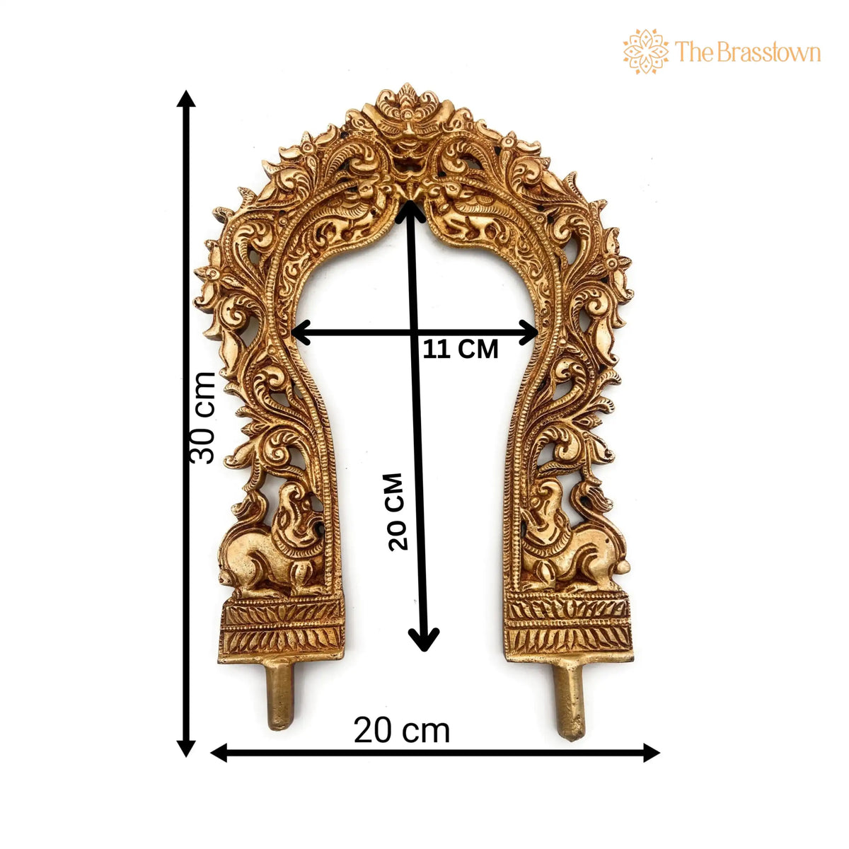 Brass Prabhavali Arch Frame for Temple – Handcrafted God Idol Backdrop Wall Hanging, Prabhawali for Home Décor & Pooja Mandir 12 Inch 6