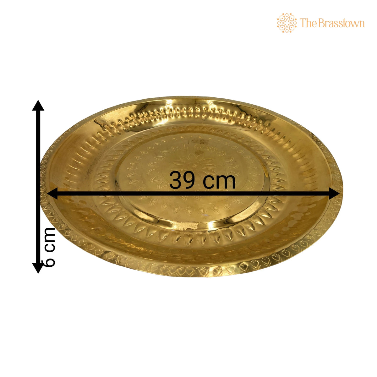 Brass Pooja Thali – Handcrafted Traditional Tableware for Dining, Puja & Gifting 15.35 Inch 5