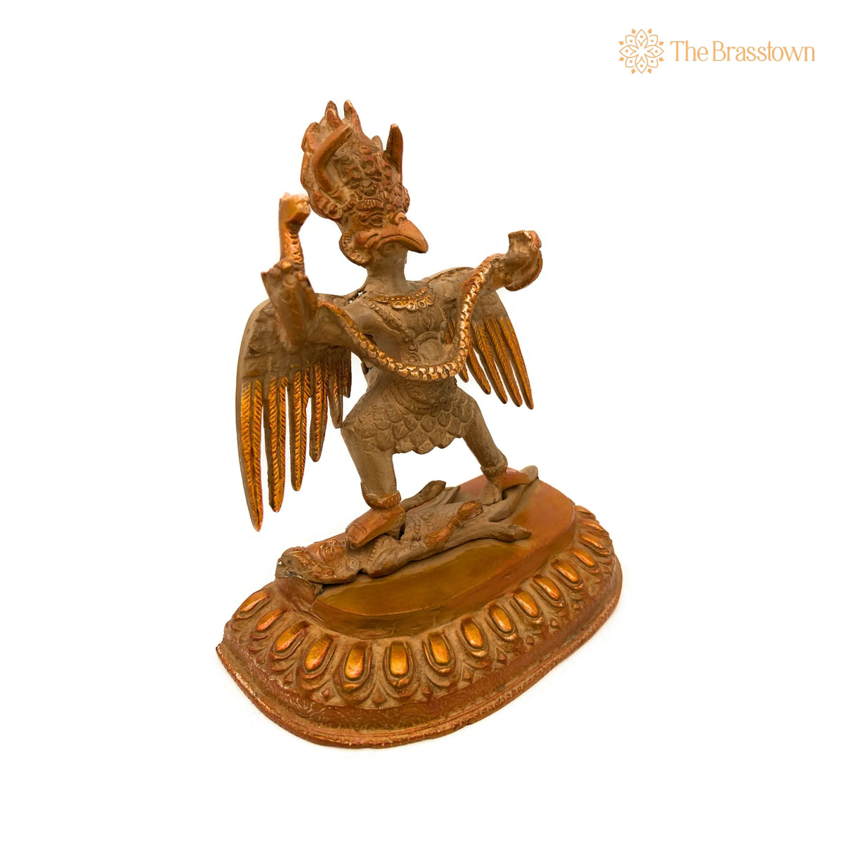 Handcrafted Brass Garuda Vahana Idol – Vishnu Vahana Suparna Pakshiraja Statue for Pooja, Home Temple & Décor 7 Inch 4