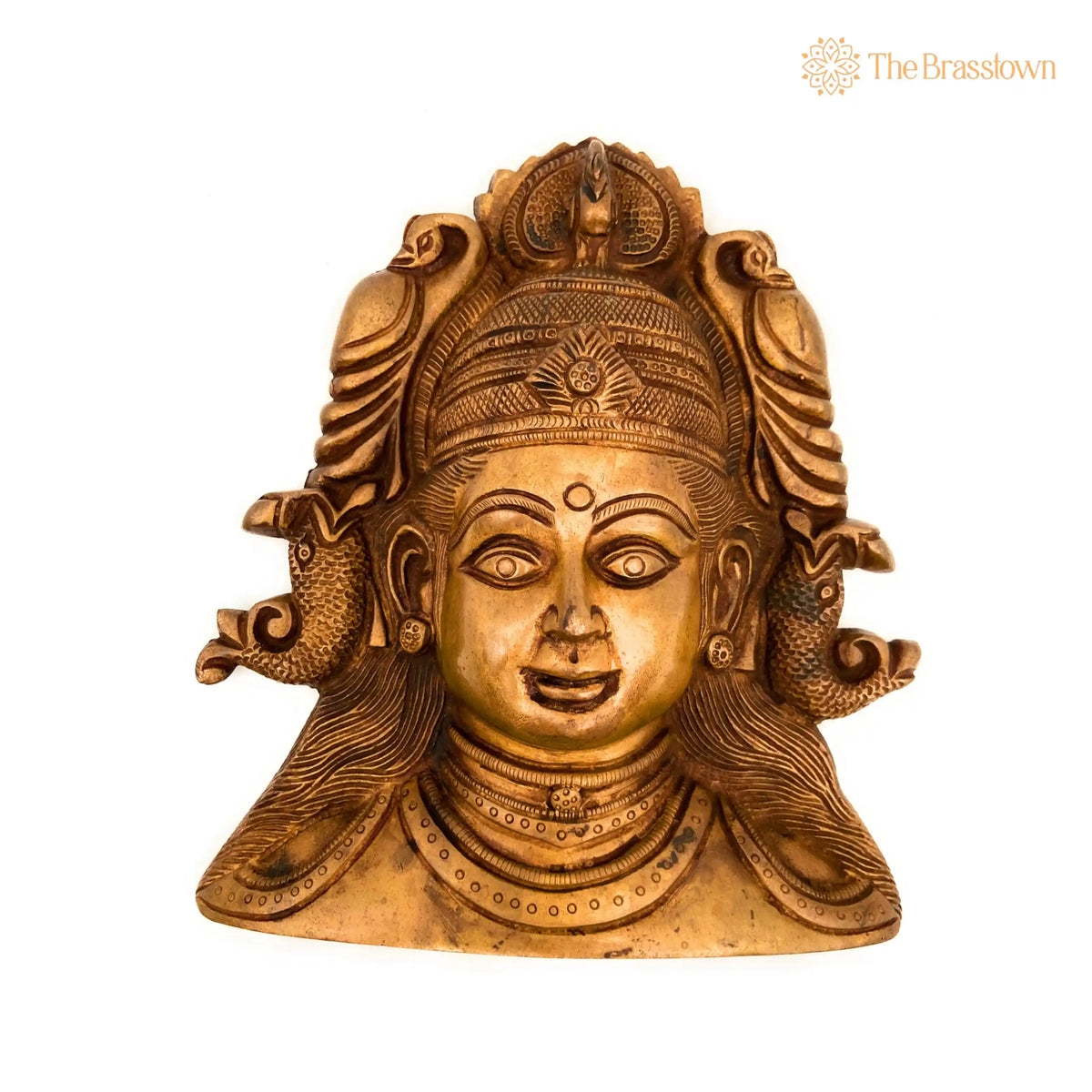 Brass Parvati Head Idol – Handcrafted Décor & Gifting 8.5 Inch 4