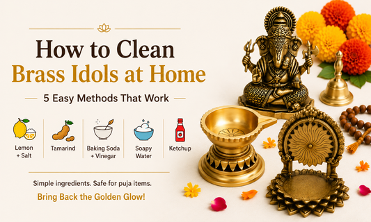 How to clean brass idols at home — shining brass idol after natural cleaning