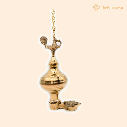 Brass Oil Lamp – Handcrafted Brass Lamp, Hanging Lamp, Brass Hanging Lampdiya, Lamps, Deep, Deepam, Brass Hanging Lamps, Brass Hanging Lights 11 Inch 1