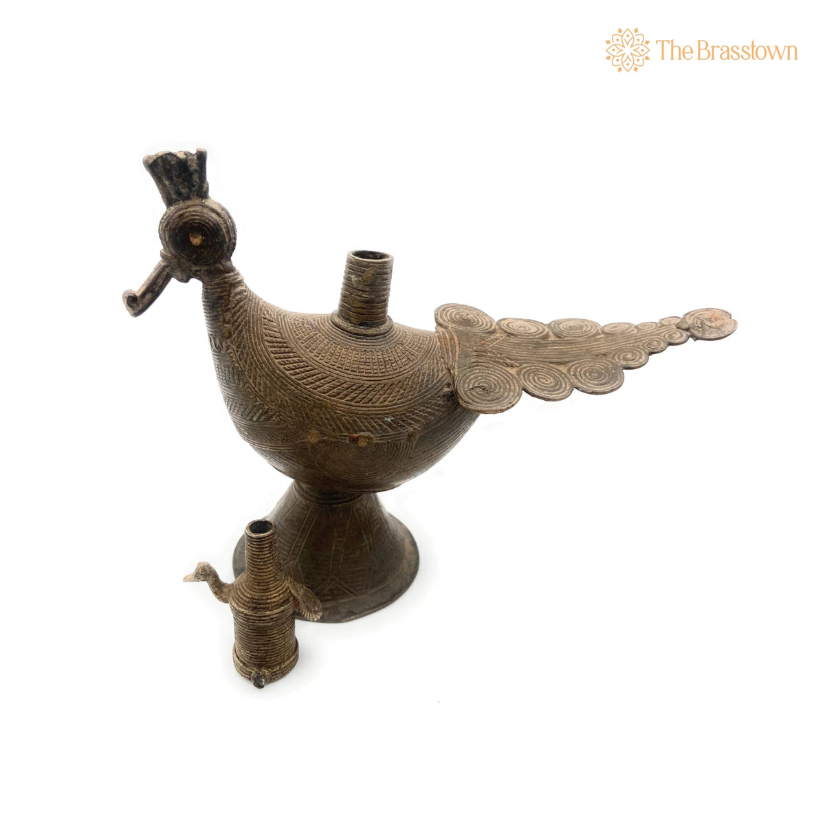 Brass Antique Oil Lamp – Handcrafted Deepalakshmi Vilakku Diya for Aarti, Puja &amp; Home Mandir Décor 6.5 Inch 3