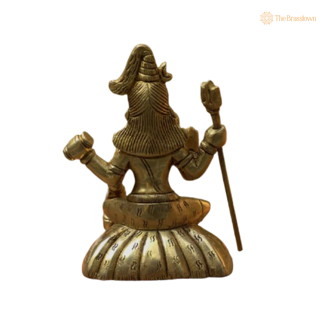 Ornate Brass Shiva Statue - A Symbol of Divine Power and Serenity 4.5 Inch