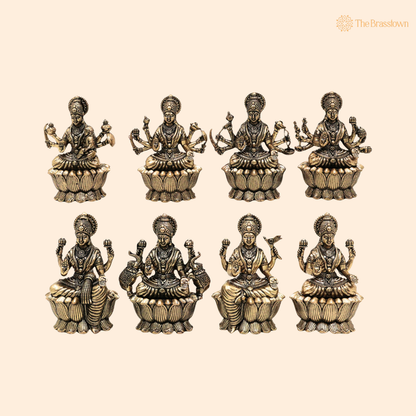 Brass Handcrafted Lakshmi Idol 3 Inch front view – pure brass handcrafted India