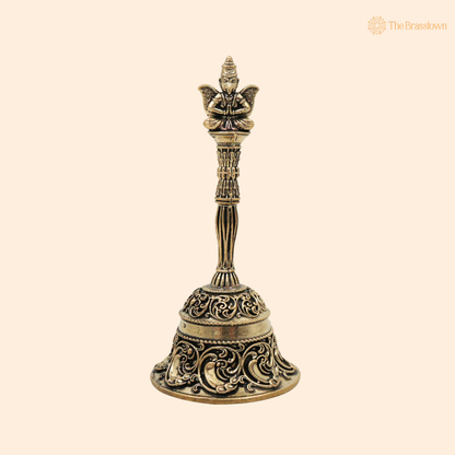 Brass Garuda Bell 4.5 Inch front view – pure brass handcrafted India