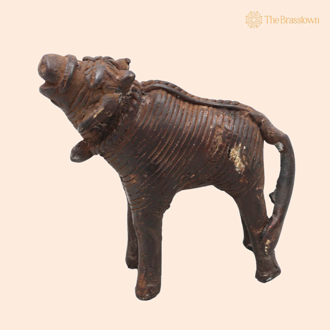 Brass Cow and Calf Sculpture – Bastar Tribal Art 2.5 Inch 1