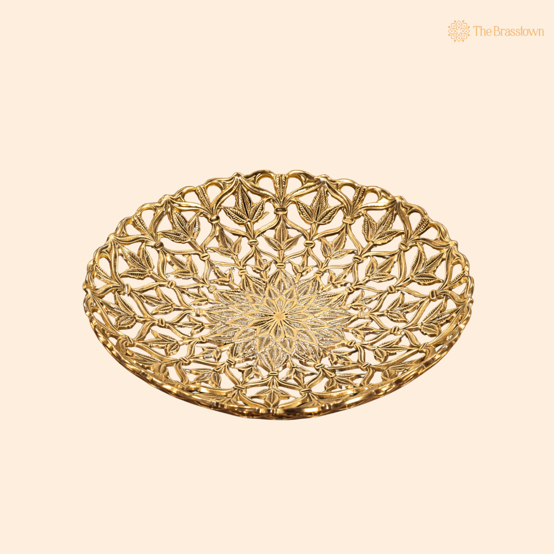 Brass Fruit Bowl – Traditional Peetal Decorative Dry Fruit Bowl for Dining Table, Home Décor &amp; Centerpiece 2 Inch