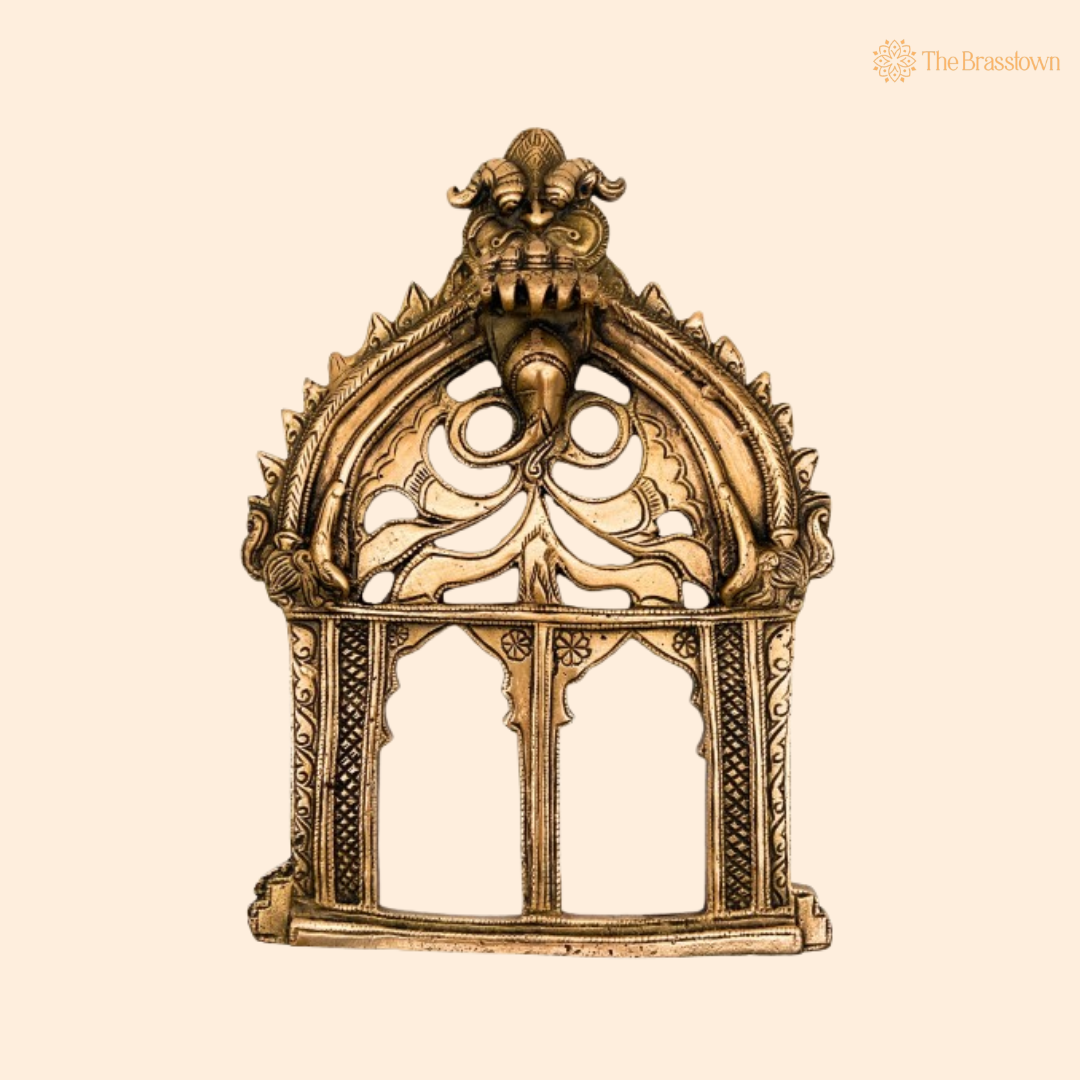 Antique Brass Arch Frame with Serpent Motif 10.5 Inch
