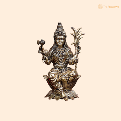 Brass Lalita Devi / Rajarajeshwari 4 Inch front view – pure brass handcrafted India