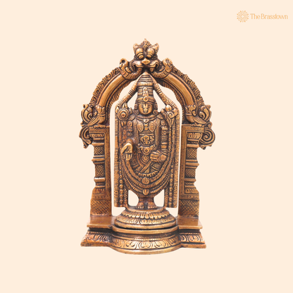 Brass Venkateswara Balaji Govinda Tirupati Idol – Tirupati Balaji Statue for Puja &amp; Home Mandir 8.5 Inch