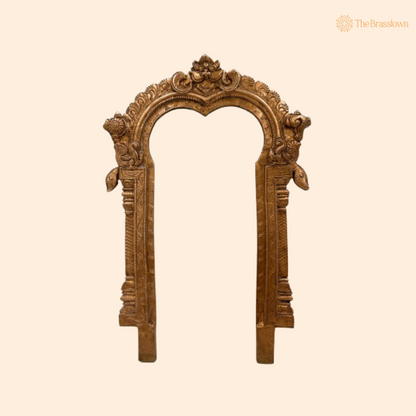 Traditional Antique Brass Arch Frame 10.5 Inch front view – pure brass handcrafted India