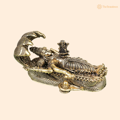 Lord Padmanabhaswamy Idol Anantha Shayana Vishnu Murti – Lord Vishnu Murti for Home Temple, Pooja &amp; Spiritual Decor 1.5 Inch