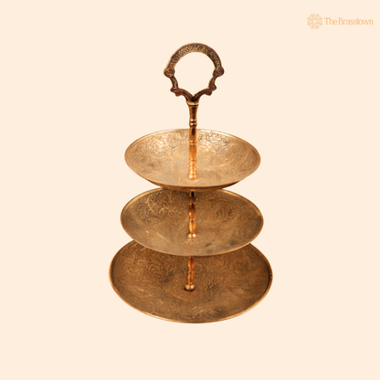 Brass Fruit Bowl Stand – Traditional Peetal Decorative Fruit Bowl for Dining Table, Home Décor &amp; Centerpiece 15.5 Inch