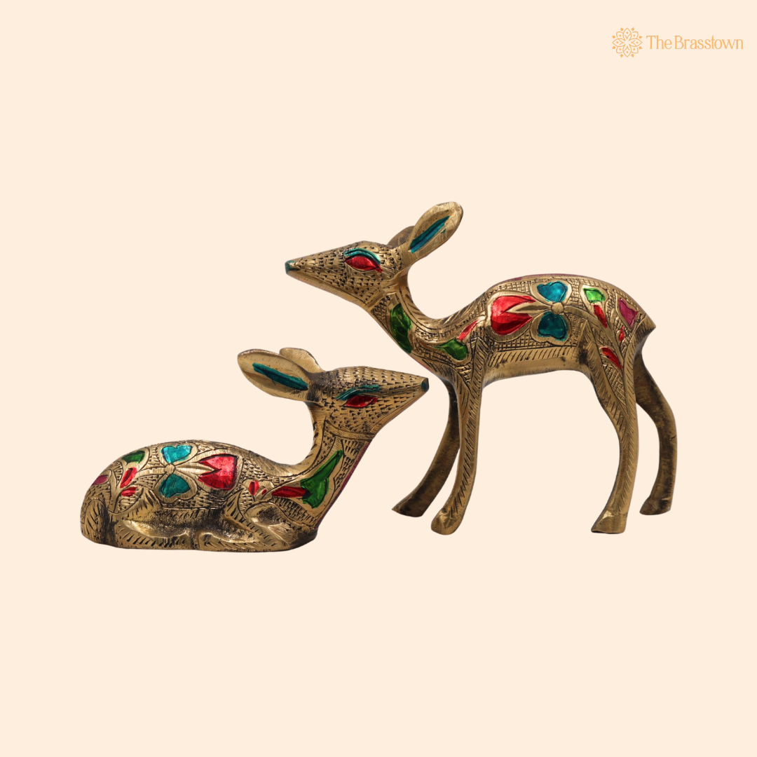 Brass Handcrafted Set of 2 4.5 Inch front view – pure brass handcrafted India