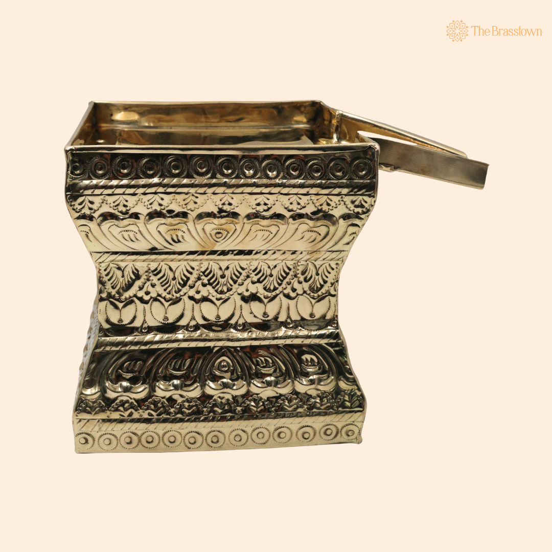 Traditional Brass Abhisheka Patra –  Abhishekam Kalash Patram for Pooja, Temple &amp; Home Mandir 8.5 Inch