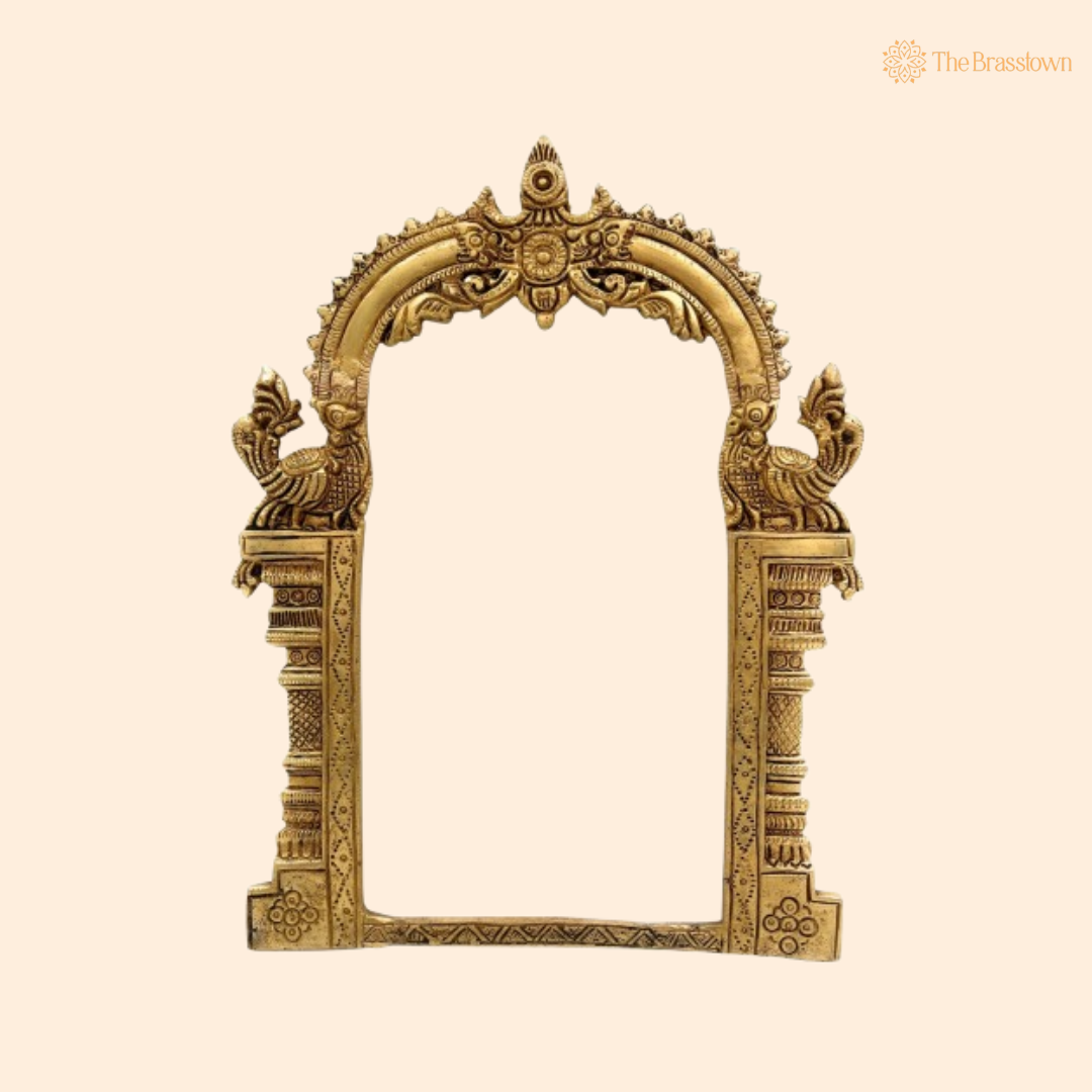 Antique Brass Peacock Arch Frame 11.5 Inch