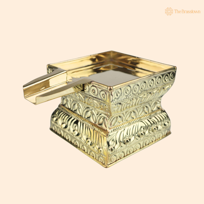 Traditional Brass Abhisheka Patra for Shiva Abhishekam – Mahadev Shankara Ling abhishekam Kalash Patram for Pooja, Temple &amp; Home Mandir 6 Inch