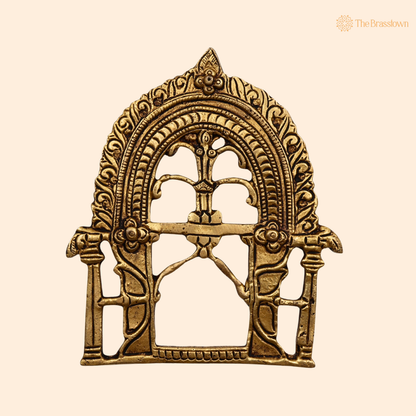 Brass Prabhavali Arch Frame 5.5 Inch front view – pure brass handcrafted India