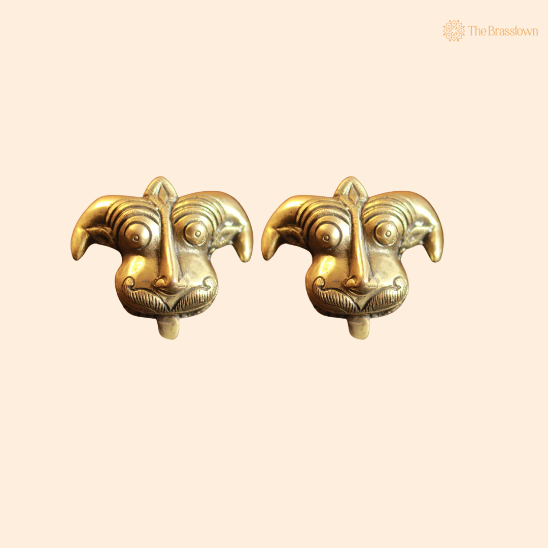 Handcrafted Brass Wall-Mounted Door Knocker 2.5 Inch front view – pure brass handcrafted India