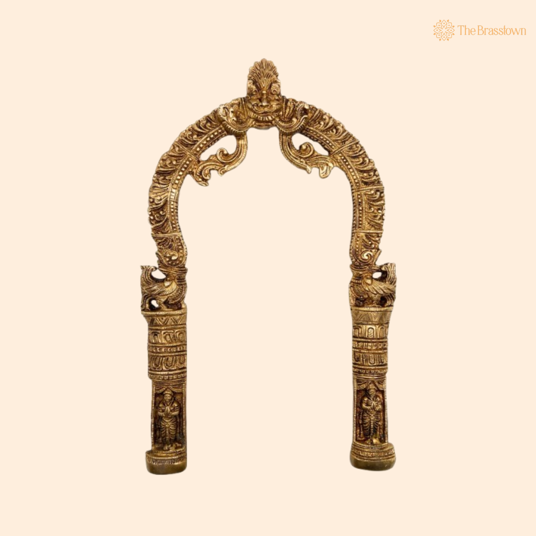 Exquisite Traditional Brass Arch Frame 16 Inch front view – pure brass handcrafted India