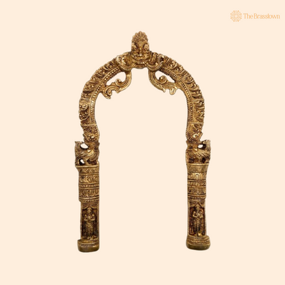 Exquisite Traditional Brass Arch Frame 16 Inch front view – pure brass handcrafted India
