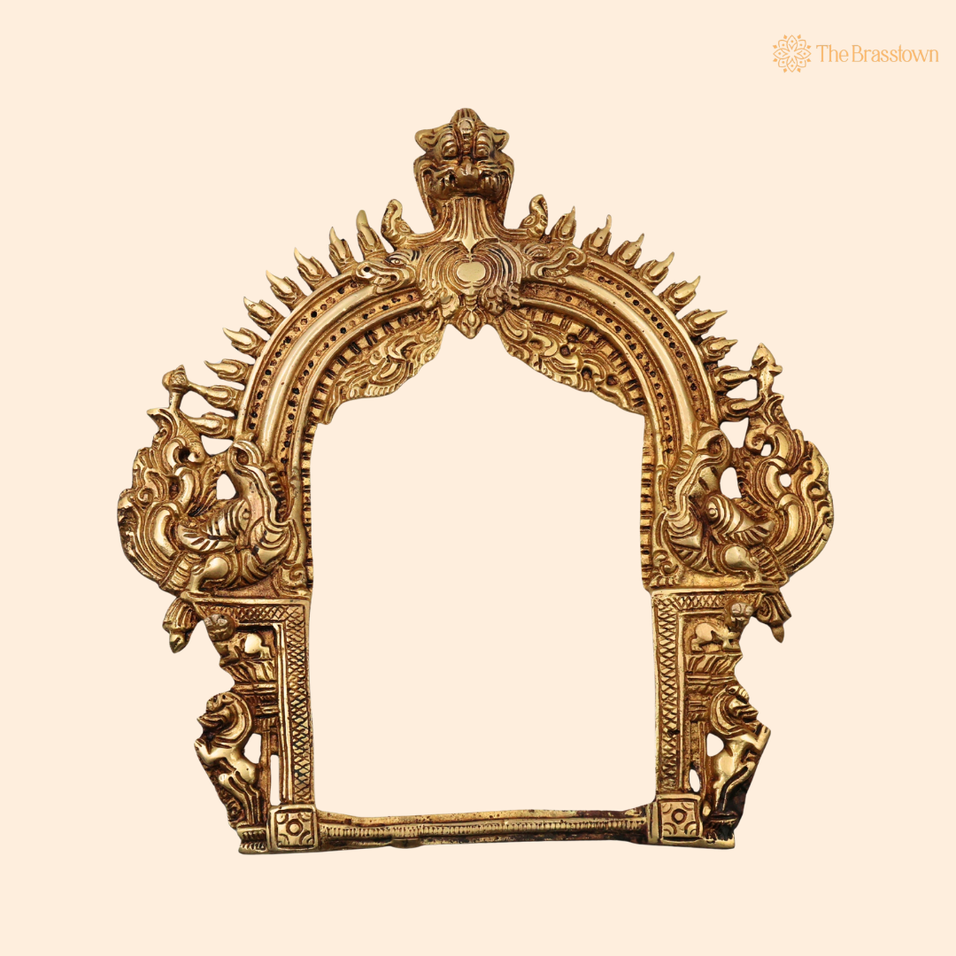 Brass Prabhavali Arch 12 Inch front view – pure brass handcrafted India