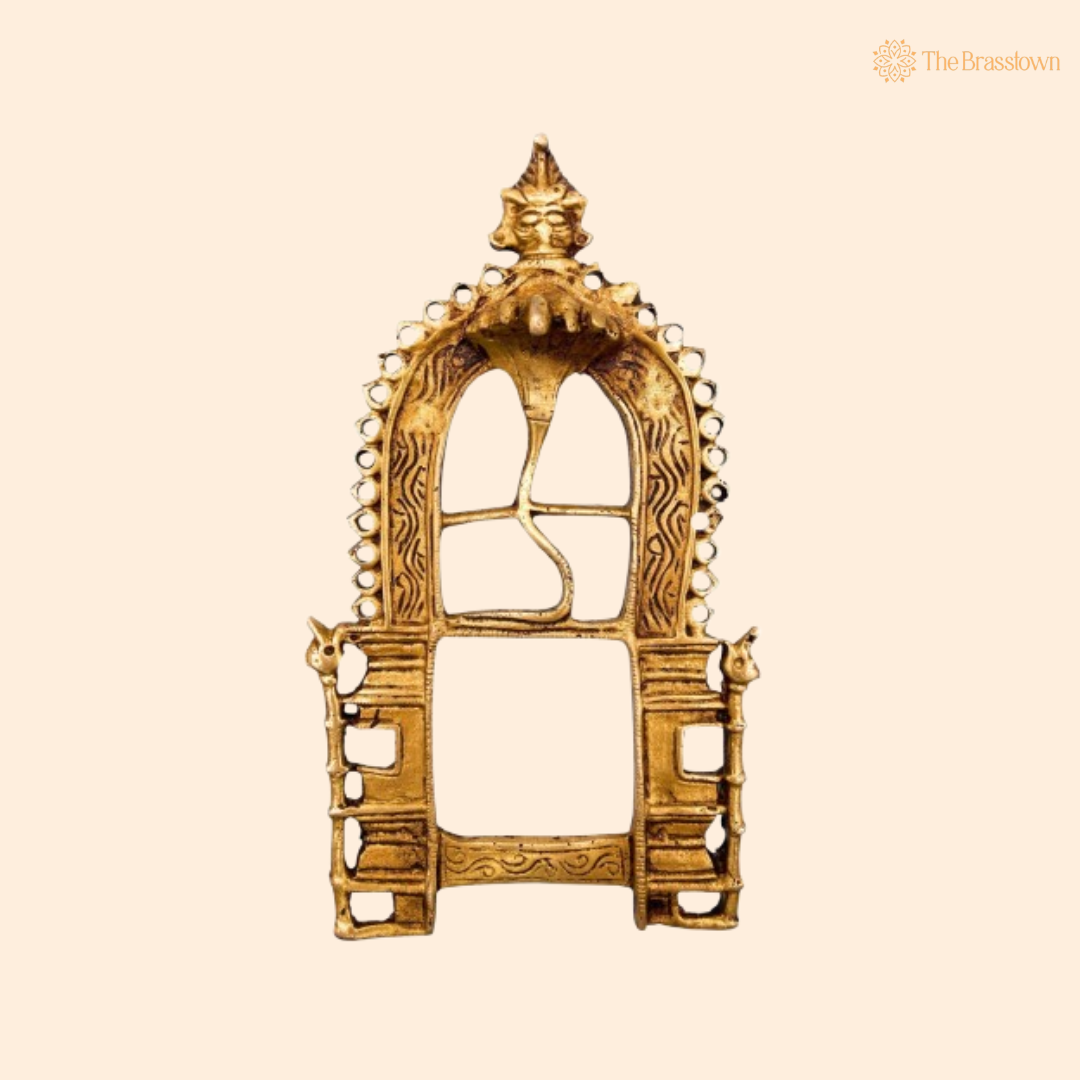 Traditional Antique Brass Temple Arch Frame 7.5 Inch