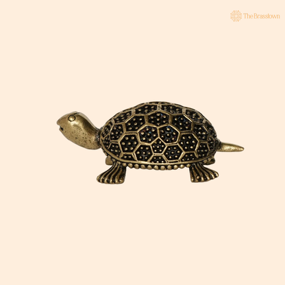 Brass Tortoise Idol 1 Inch front view – pure brass handcrafted India